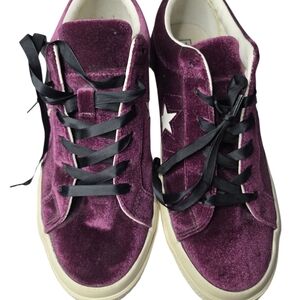 Converse Velvet Sneakers in Plum